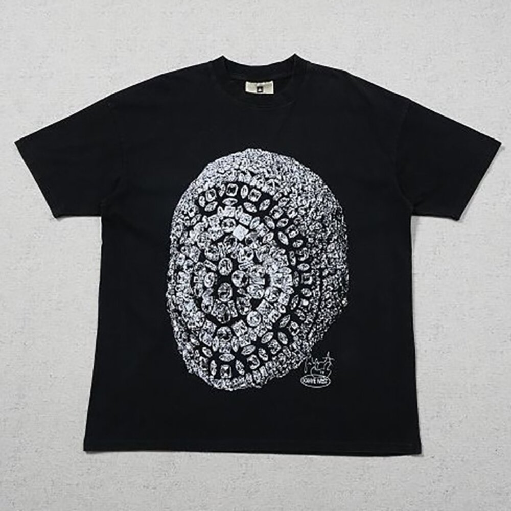 Kanye West Rhinestone Head Concert Mask Short Sleeve